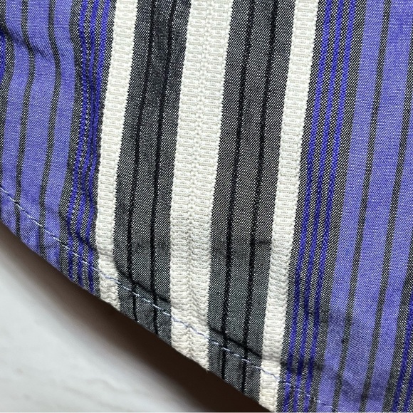 Robert Graham Shirt Mens XL Purple Stripe Button Up Classic Fit Flip Cuff - Picture 13 of 15